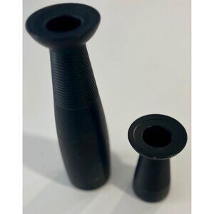 VTG Pair Lunt Designworks Matte Black MCM Candle holders Aalta
